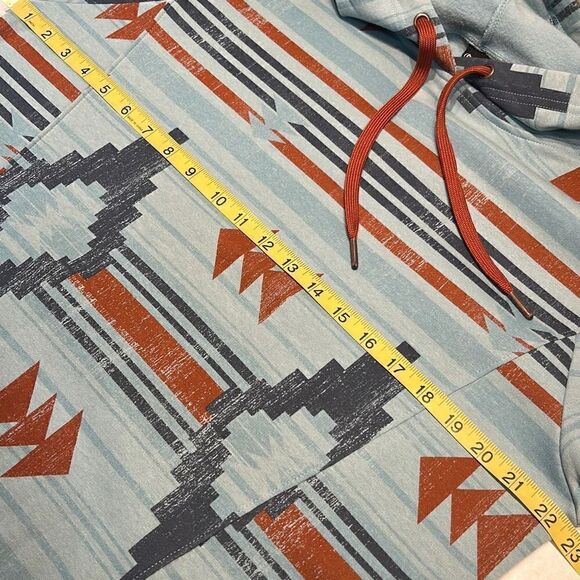 NEW Cruel Denim Southwest Hoodie Sweatshirt Womens Sz L Blue Rust Lightweight - Picture 5 of 6